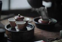 Load image into Gallery viewer, “Jingdezhen alum red poetry copper-rimmed small tea cup: An elegant utensil for tea tasting"