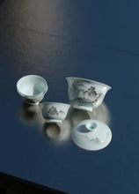 Load image into Gallery viewer, The Harmony of Tea Aroma and the Charm of Tea Ware: The Beauty of the Wuyi Mountain Ink-colored Porcelain Gaiwan with the Image of Matouyan