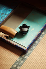 Load image into Gallery viewer, "Jingdezhen ink-ground ancient color with gold-painted gaiwan".