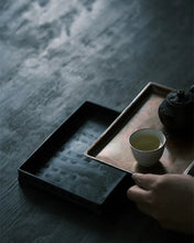 Load image into Gallery viewer, Huiwen tin pot tray water storage dry tea table with copper cover and copper coin hole Hu Cheng