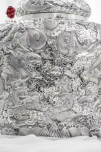 Load image into Gallery viewer, Hongji Treasures Limited Edition Purely Handmade "High Relief Nine Dragons Pure Silver Water Tank"