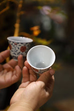 Load image into Gallery viewer, Elegance in Porcelain | Jingdezhen Underglaze Red Lotus Scroll Bell Cup, An Invitation to Oriental Tea Ceremony