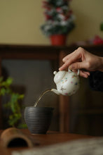 Load image into Gallery viewer, Pastel Butterfly Love Flower Siting Small Teapot/粉彩蝶恋花思亭小茶壶”。