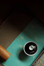 Load image into Gallery viewer, "Jingdezhen ink-ground ancient color with gold-painted gaiwan".