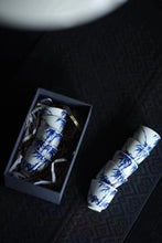 Load image into Gallery viewer, Tongxin Tea House Exclusive | Hand-Painted Blue and White Bamboo Shadow Tea Cup Set