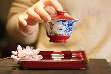 Load image into Gallery viewer, Encountering the Tea and Porcelain Charm of the "Curling Grass, Peony and Butterfly" Gaiwan