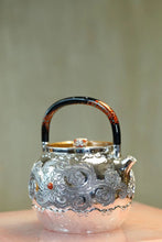 Load image into Gallery viewer, Limited Edition 9999 Pure Silver Filigree Round Harmony·Phoenix Singing in the Nine Heavens Silver Pot"