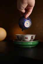 Load image into Gallery viewer, Tongxinshe Teahouse | Mid-Autumn Limited "May We Live Long" Tea Set Gift Box: When Song Ci Meets Indigo Dyeing and Blue-and-White Porcelain