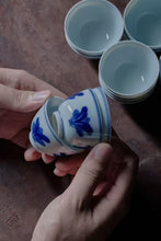 Load image into Gallery viewer, Exquisite Tea Ware: Jingdezhen Handmade Blue and White "Hundred Treasures" Cup