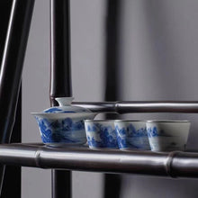 Load image into Gallery viewer, Blue and White Elegance, Tranquil Tea Ceremony: Kangxi Blue and White Landscape Set