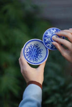 Load image into Gallery viewer, "hand-painted Thousand Buddhas Cinnabar gaiwan" with a capacity of 150ml and 100ml.