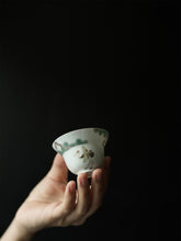 Load image into Gallery viewer, Pine Crane Xialing Folding Edge Tea Cup/松鹤遐龄折沿茶杯