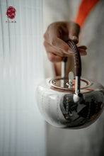 Load image into Gallery viewer, 9999 sterling silver pure handmade insulated Heart Sutra silver pot/心经银壶