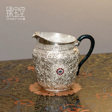 Load image into Gallery viewer, The Auspicious and Propitious Pure Silver Tea Set: A Pinnacle of Tea Culture and Traditional Crafts