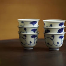 Load image into Gallery viewer, New Arrival at Tongxinshe Teahouse: Blue and White Ganoderma Cup – A Touch of Ming Dynasty Elegance in Every Sip