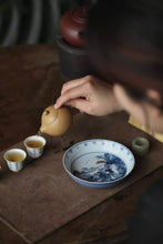 Load image into Gallery viewer, Limited Edition One-branch Spring Plum Blossom and Landscape Blue-sprinkled Hu Cheng