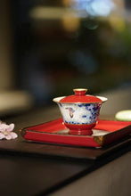 Load image into Gallery viewer, Encountering the Tea and Porcelain Charm of the "Curling Grass, Peony and Butterfly" Gaiwan
