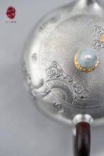 Load image into Gallery viewer, Unveiling the Hidden Gem at Tongxin She Teahouse: Hongji's Exquisite Dragon - Adorned Sterling Silver Teapot