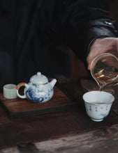 Load image into Gallery viewer, Modest Mind Embraces Bamboo, One Pot Hides Timeless Charm
——Tongxin Teahouse "Xuhuai" Blue and White Bamboo-Stone Cloud Teapot
