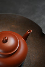 Load image into Gallery viewer, Vermilion Clay Miniature, Capturing Mountain Tea Essence – Fully Handmade Da Hong Pao Clay Shui Ping Teapot by Wang Yajun, an Exclusive Vessel for Wuyi Rock Tea & Phoenix Dancong Tea