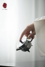 Load image into Gallery viewer, 9999 sterling silver teapot "Bronze Jue style" handmade silver teapot Hong Ji Treasures made by Hong Jike