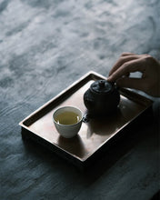 Load image into Gallery viewer, Huiwen tin pot tray water storage dry tea table with copper cover and copper coin hole Hu Cheng