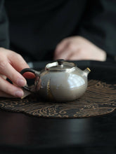 Load image into Gallery viewer, The Beauty of the Silver Teapot in the Autumn Courtyard's Elegant Rhyme/Qiu Ting pure silver teapot