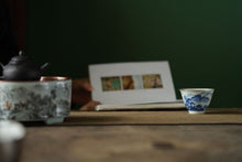 Load image into Gallery viewer, "Blue and White Landscape Bag Silver Mouth Master Cup" with a capacity of 50cc.