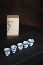 Load image into Gallery viewer, Tongxin Tea House Exclusive | Hand-Painted Blue and White Bamboo Shadow Tea Cup Set