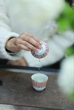 Load image into Gallery viewer, The Charm of Tea Ware: The Poetic Porcelain Cup with Vermilion Pattern in Tongxin She Teahouse