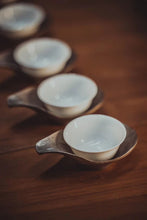 Load image into Gallery viewer, Tongxin Teahouse: Lotus-shaped Pure Tin Tea Saucer Holders, the Elegant Charm of Chinese Style on the Tea Table