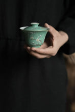 Load image into Gallery viewer, Tongxin She Teahouse | Jingdezhen Wuzhi Green Plum Visiting盖碗 : A Poetic Spring in Tea Ware