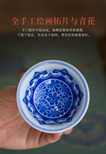 Load image into Gallery viewer, "Cinnabar Rubbing Thousand Buddhas Small Hand-pressed Tea Cup"/朱砂拓 千佛小压手茶杯/60ml.