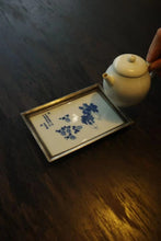 Load image into Gallery viewer, Tongxinshe Collection | Blue-and-White Fortune Tin-Wrapped Porcelain Tea Tray, A Tray Holding Timeless Serenity