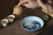 Load image into Gallery viewer, Limited Edition One-branch Spring Plum Blossom and Landscape Blue-sprinkled Hu Cheng