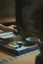 Load image into Gallery viewer, "Jingdezhen ink-ground ancient color with gold-painted gaiwan".