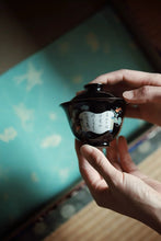 Load image into Gallery viewer, "Jingdezhen ink-ground ancient color with gold-painted gaiwan".
