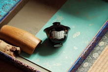 Load image into Gallery viewer, "Jingdezhen ink-ground ancient color with gold-painted gaiwan".