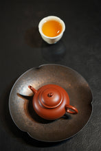 Load image into Gallery viewer, Vermilion Clay Miniature, Capturing Mountain Tea Essence – Fully Handmade Da Hong Pao Clay Shui Ping Teapot by Wang Yajun, an Exclusive Vessel for Wuyi Rock Tea & Phoenix Dancong Tea