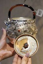 Load image into Gallery viewer, Limited Edition 9999 Pure Silver Filigree Round Harmony·Phoenix Singing in the Nine Heavens Silver Pot"