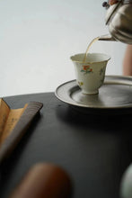 Load image into Gallery viewer, Tongxin She Teahouse Fine Wares: Hand-Painted Famille Rose Butterfly & Blossom, Spring Poetic Charm Encapsulated in Porcelain蝶恋花盖碗杯子