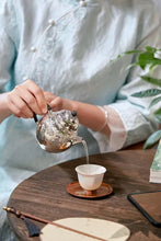 Load image into Gallery viewer, Filigree pure silver pot with "Boundless Blessings and Prosperity" in Jugun Zhu style.