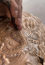 Load image into Gallery viewer, Hongji Treasures Limited Edition Purely Handmade "High Relief Nine Dragons Pure Silver Water Tank"