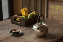 Load image into Gallery viewer, 9999 Silver pot among fish and lotus leaves(鱼戏莲叶间纯银烧水壶)