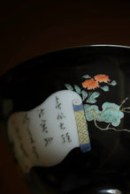 Load image into Gallery viewer, "Jingdezhen ink-ground ancient color with gold-painted gaiwan".