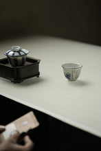 Load image into Gallery viewer, Tongxinshe Teahouse Collection: Blue and White Sanjing Indigo Silver-Rimmed Master Cup — A Private Tea Realm Only for You