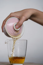 Load image into Gallery viewer, Jingdezhen hand-painted pastel swan gaiwan and teacup