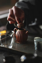 Load image into Gallery viewer, A Pot Embodies Ancient Rhymes, and Golden Ridges Reflect Blessings - The Limited Edition Purple Clay Pot of Tongxinshe Teahouse