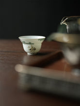 Load image into Gallery viewer, Pine Crane Xialing Folding Edge Tea Cup/松鹤遐龄折沿茶杯