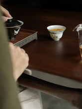 Load image into Gallery viewer, Pine Crane Xialing Folding Edge Tea Cup/松鹤遐龄折沿茶杯